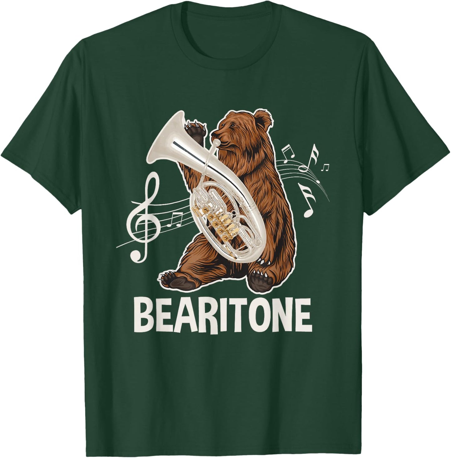 Bearitone - Baritone Player Euphonium Lover Marching Band T-Shirt - T-Shirt | Forest