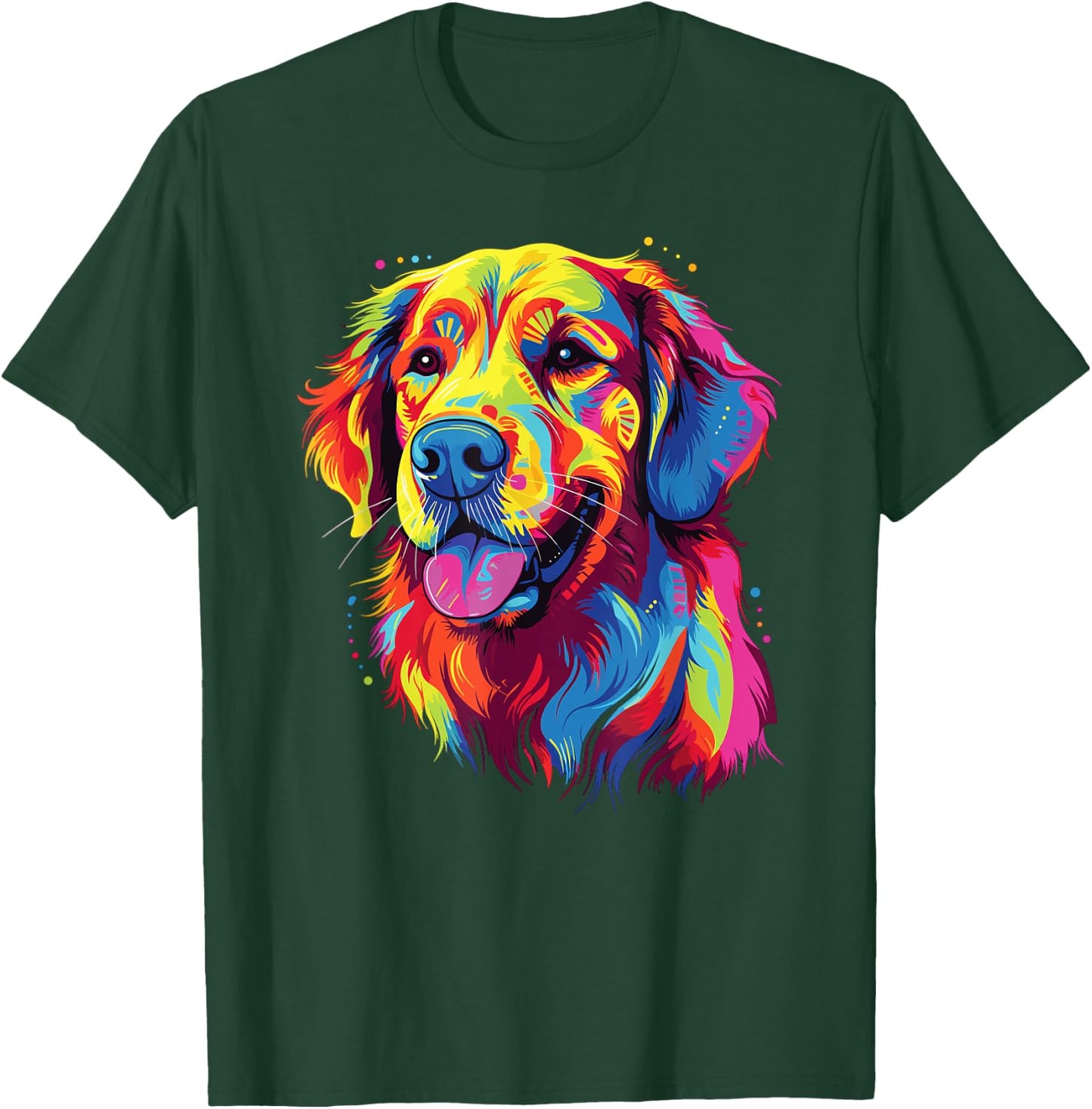 Watercolor Colorful Golden Retriever Dog T-Shirt - T-Shirt | Forest