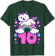Birthday girl 10 years old, cat, unicorn, 10th birthday T-Shirt - T-Shirt | Forest