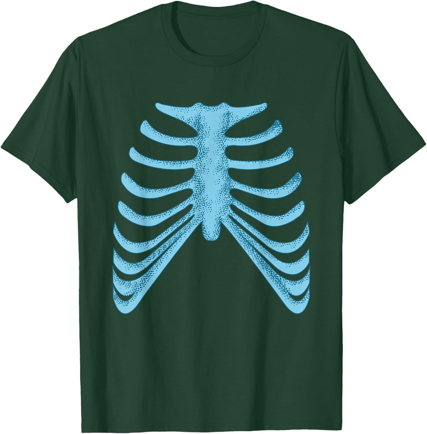 Blue Skeleton Rib Cage Blue Color Graphic T-Shirt - T-Shirt | Forest