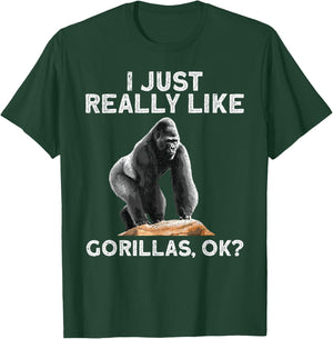Funny Gorilla Art Women Kids Primate Gorilla Lover T-Shirt - T-Shirt | Forest