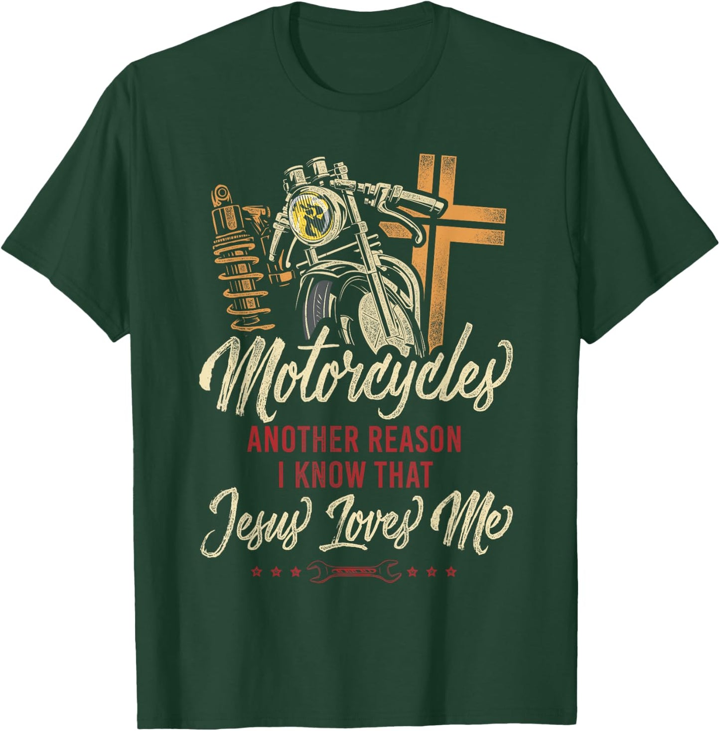 Classic Motorcycle Biker Jesus Faith Christian Motorcycles T-Shirt - T-Shirt | Forest