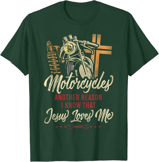 Classic Motorcycle Biker Jesus Faith Christian Motorcycles T-Shirt - T-Shirt | Forest