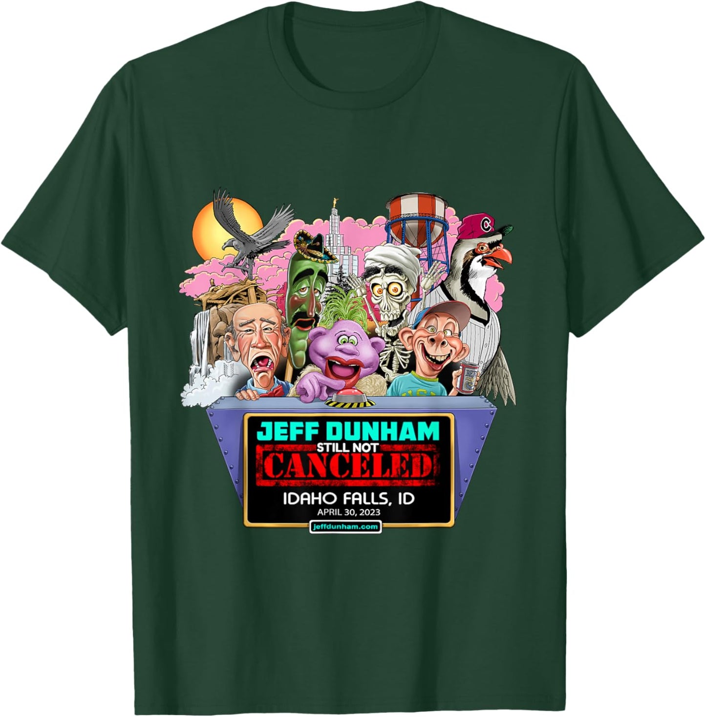 Jeff Dunham Idaho Falls, ID (2023) T-Shirt - T-Shirt | Forest