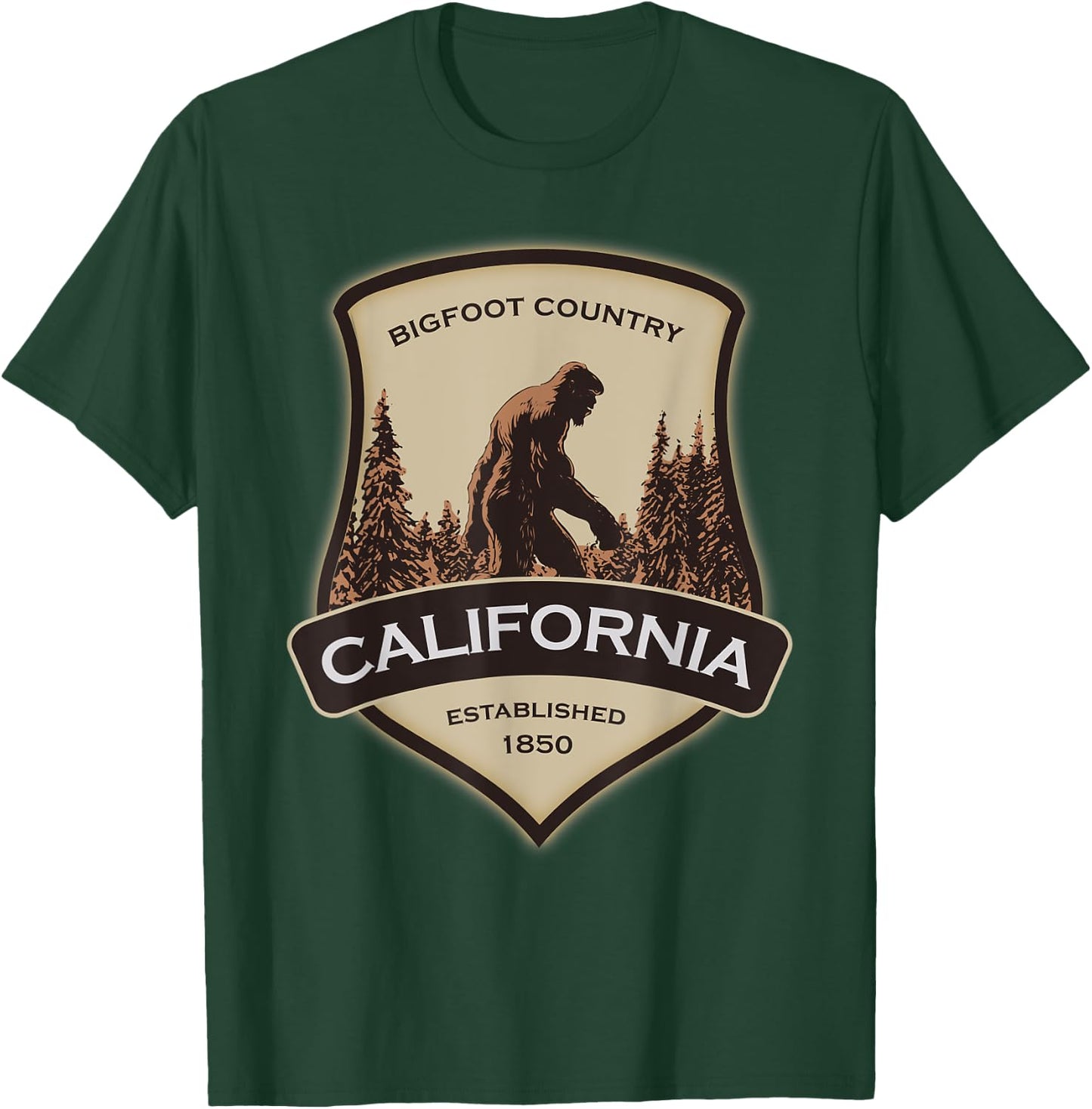California and a Bigfoot, or a Sasquatch T-Shirt - T-Shirt | Forest