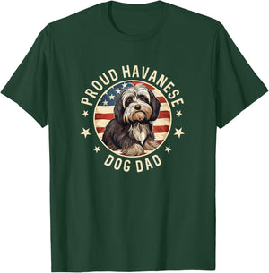 Gifts For Havanese Dog Lovers Men, Proud Havanese Dog Dad T-Shirt - T-Shirt | Forest