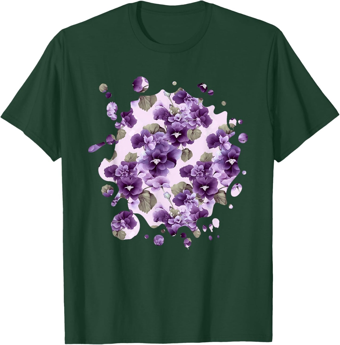 Cute African Violet Inspired Flower Plant Lover Gardener T-Shirt - T-Shirt | Forest