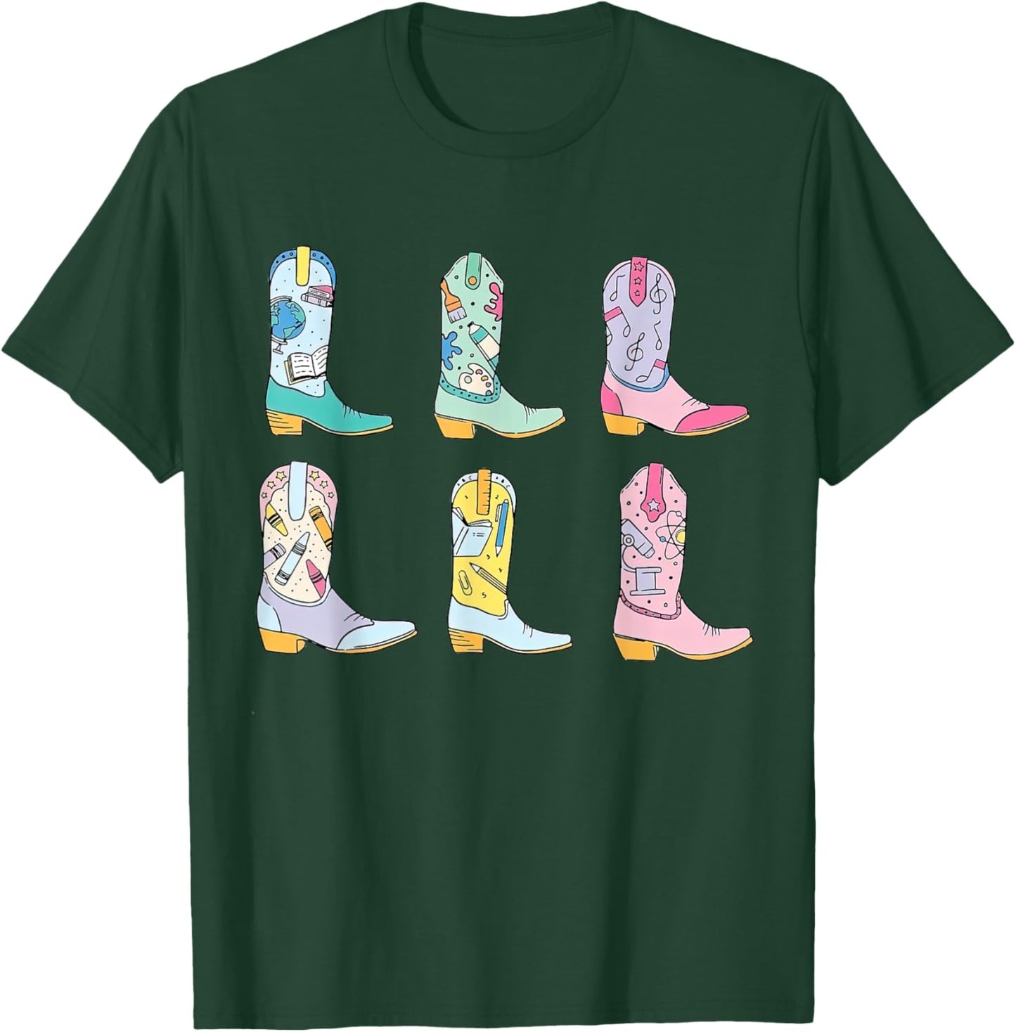 Teacher Life Howdy Teacher, Cowboy Boots T-Shirt - T-Shirt | Forest