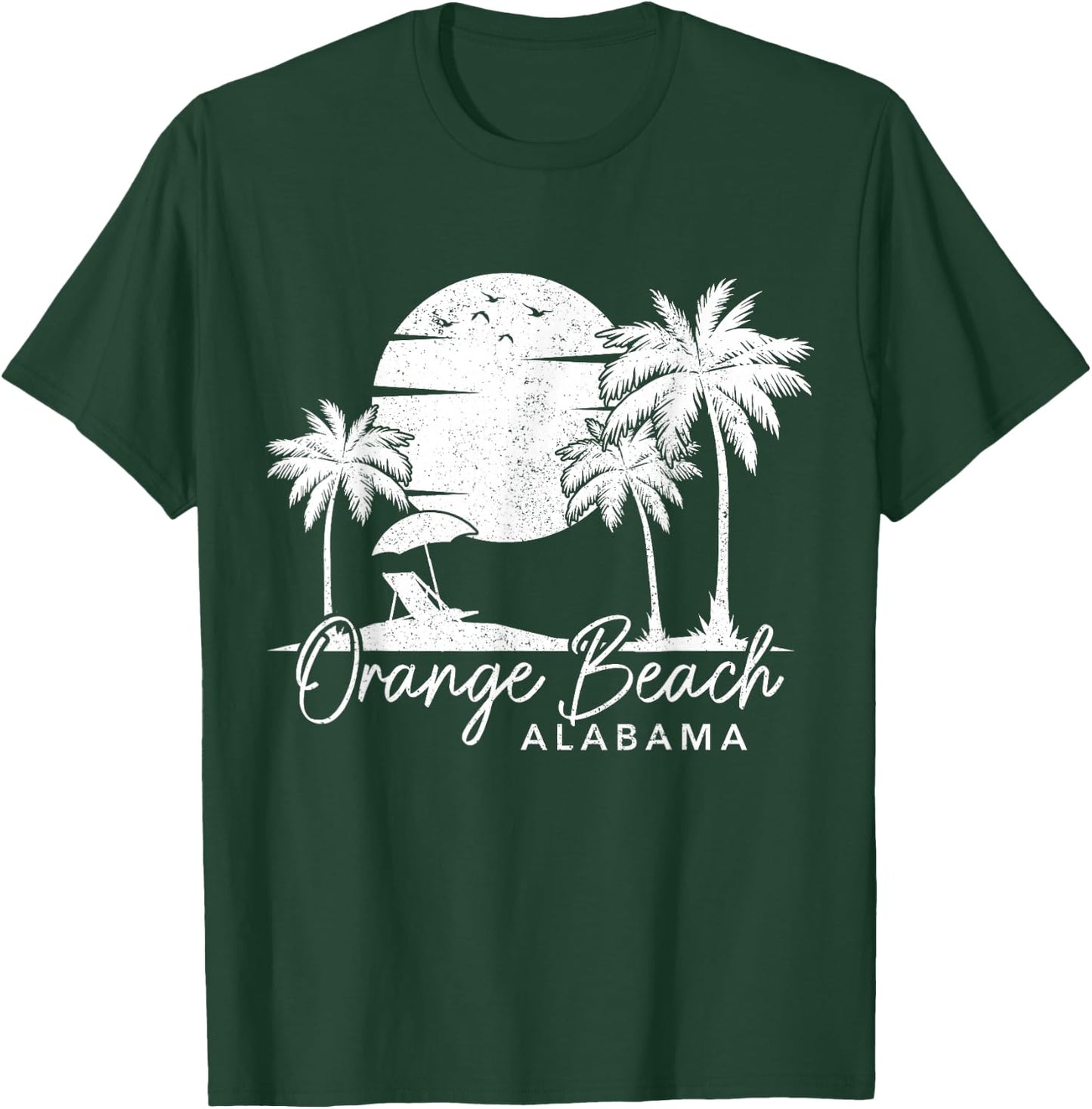 Orange Beach Alabama AL Vintage Sunset Surfer Retro T-Shirt - T-Shirt | Forest