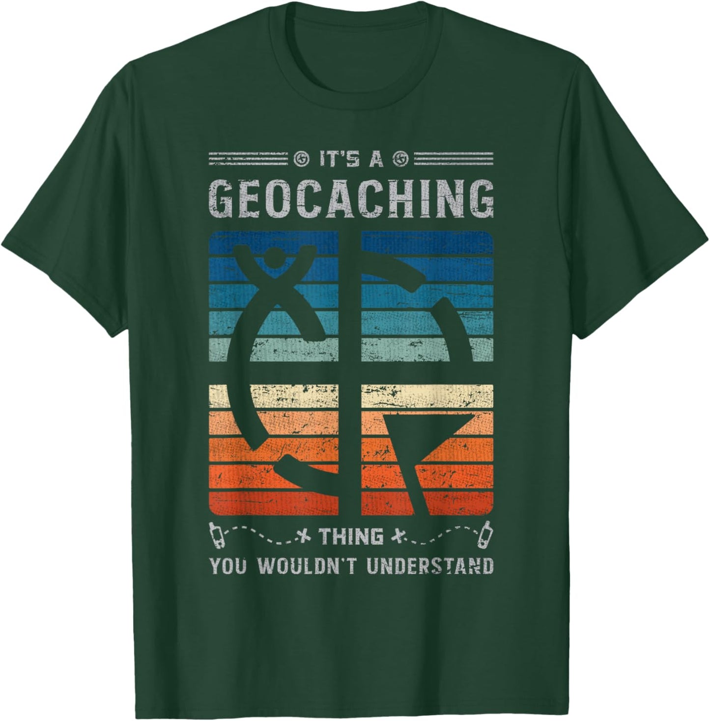 Geocacher Geocaching Supplies Kit Tools Trinkets Geocaching T-Shirt - T-Shirt | Forest