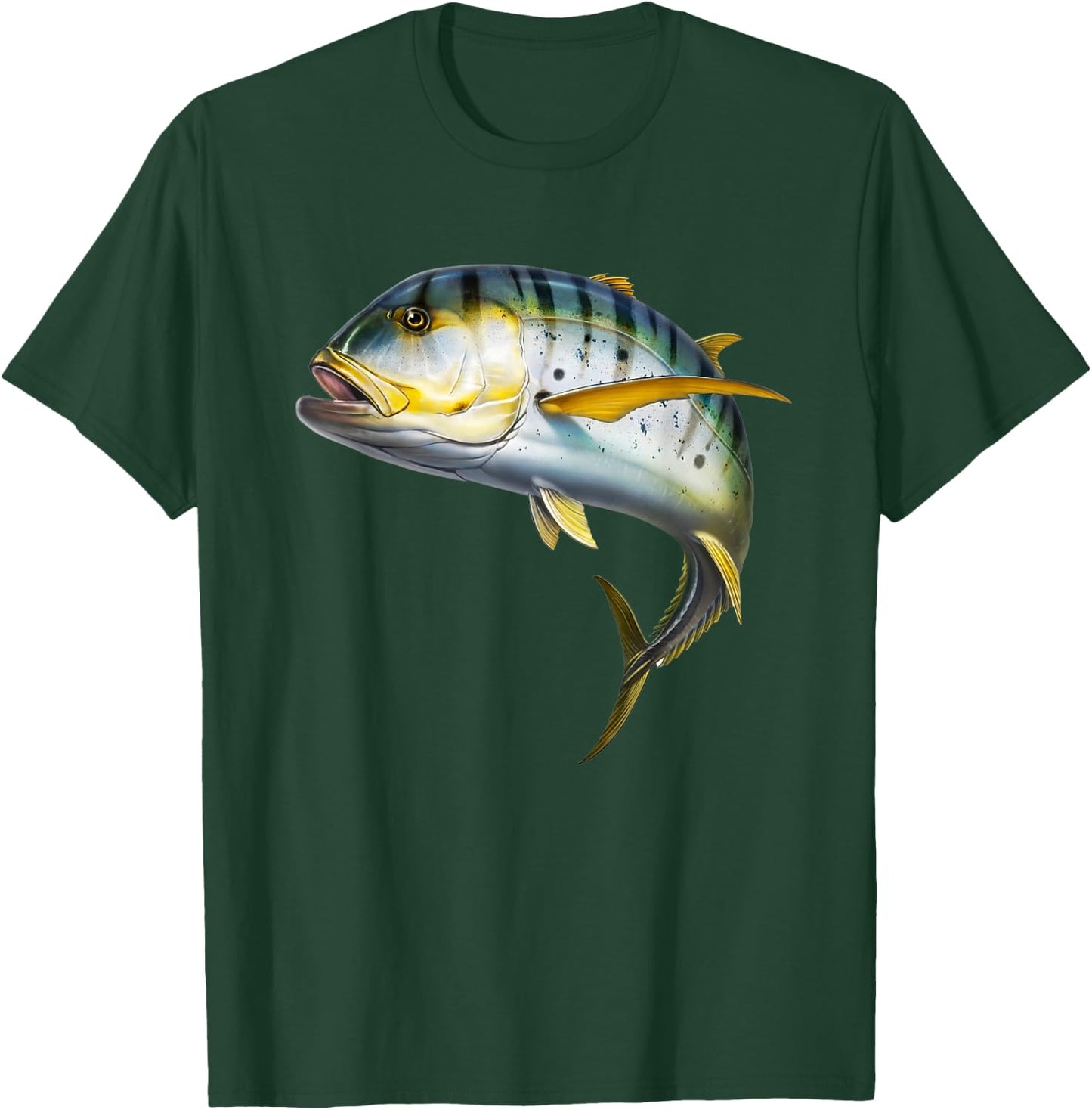 realistic Crevalle jack fish trevally for lovers Fishing T-Shirt - T-Shirt | Forest