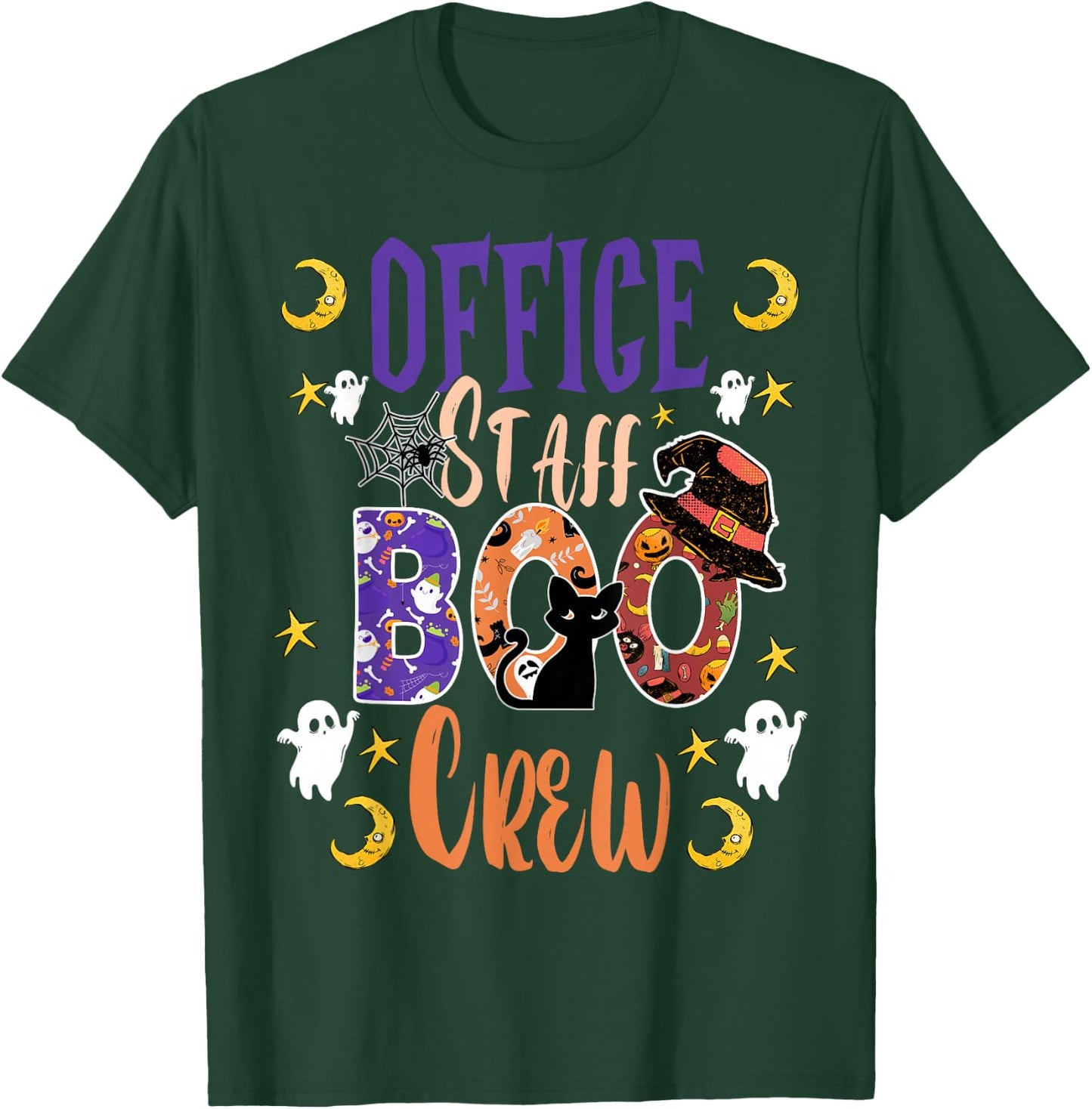 Office Staff Boo Crew matching fun Halloween costume T-Shirt - T-Shirt | Forest