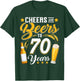 Cheers And Beers To 70 Years Funny 70th Birthday Drinking T-Shirt - T-Shirt | Forest
