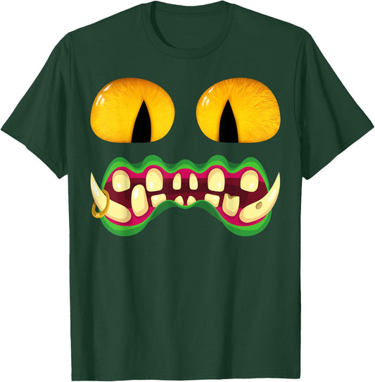 Men's Women's Cat Monster Face Halloween Costume T-Shirt - T-Shirt | Forest