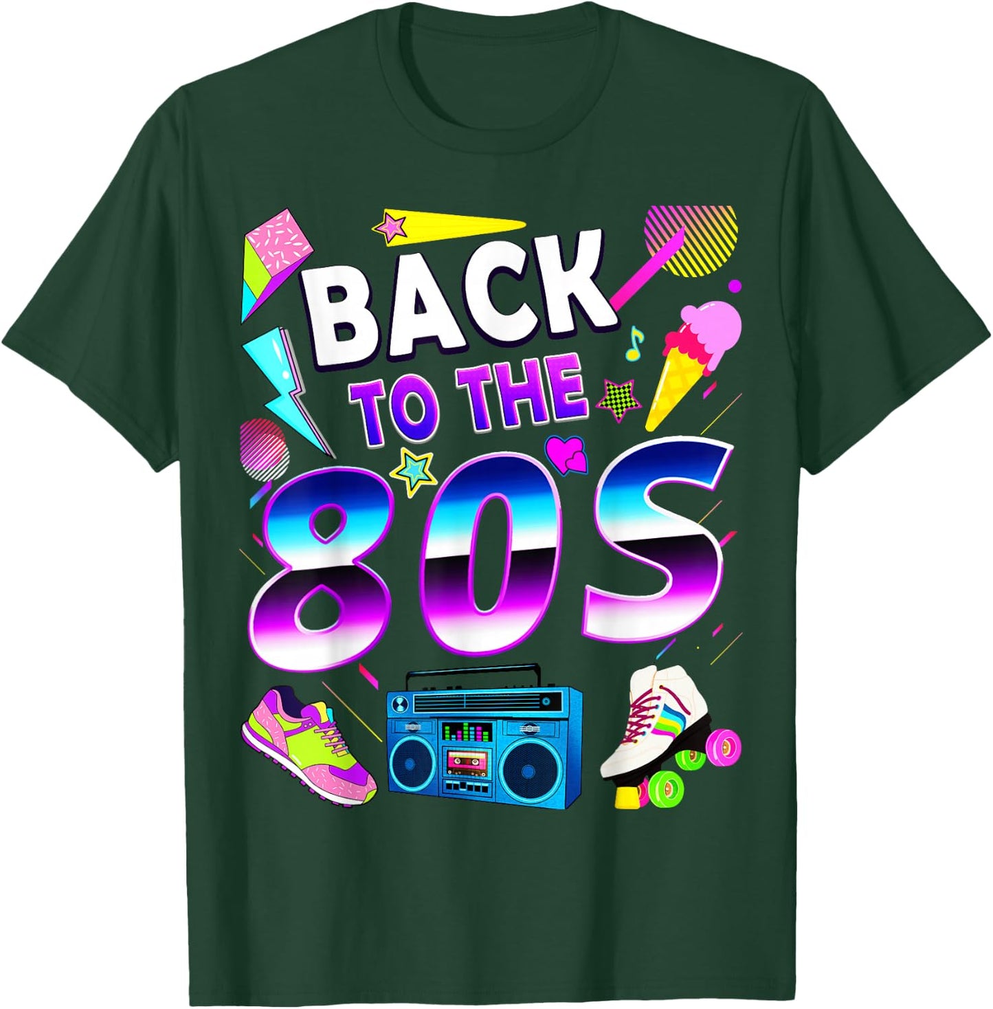 Retro 1980s Aesthetic – Colourful Teen Throwback Style T-Shirt - T-Shirt | Forest