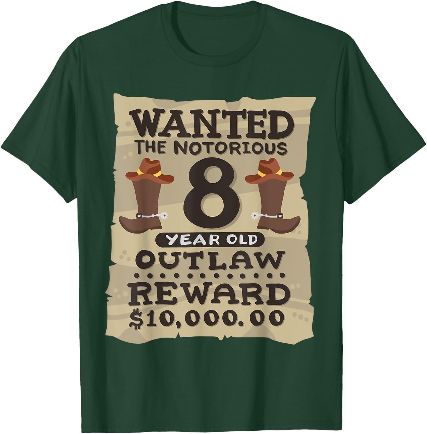 8 Year Old Cowboy 8th Birthday Party Wild West Western Kids T-Shirt - T-Shirt | Forest