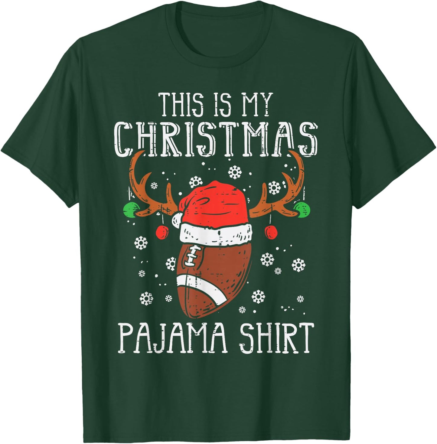 This Is My Christmas Shirt Football Xmas Sports Boy Men Kids T-Shirt - T-Shirt | Forest