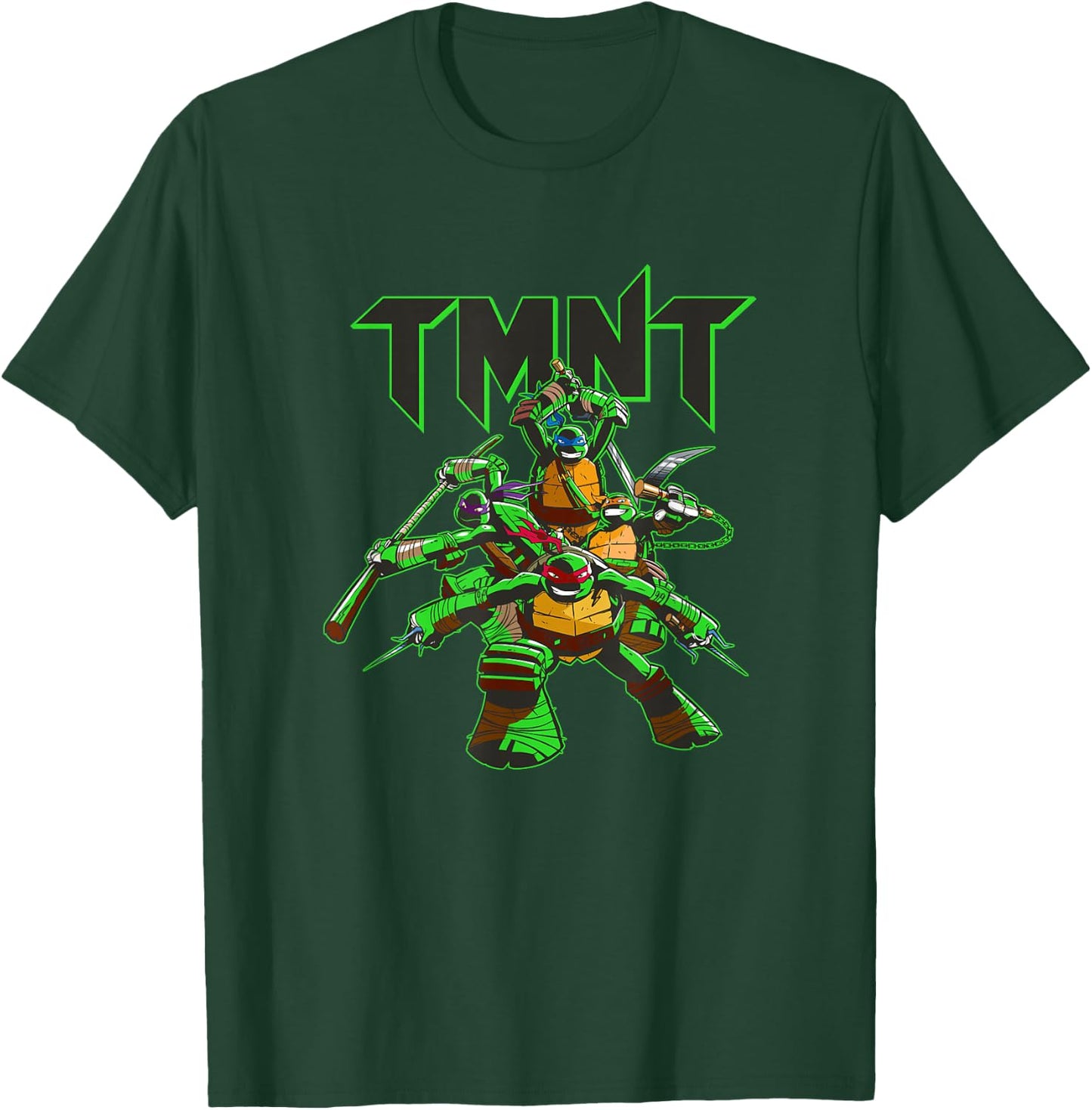 Teenage Mutant Ninja Turtles Retro Ninja Neon Glow Pose T-Shirt - T-Shirt | Forest