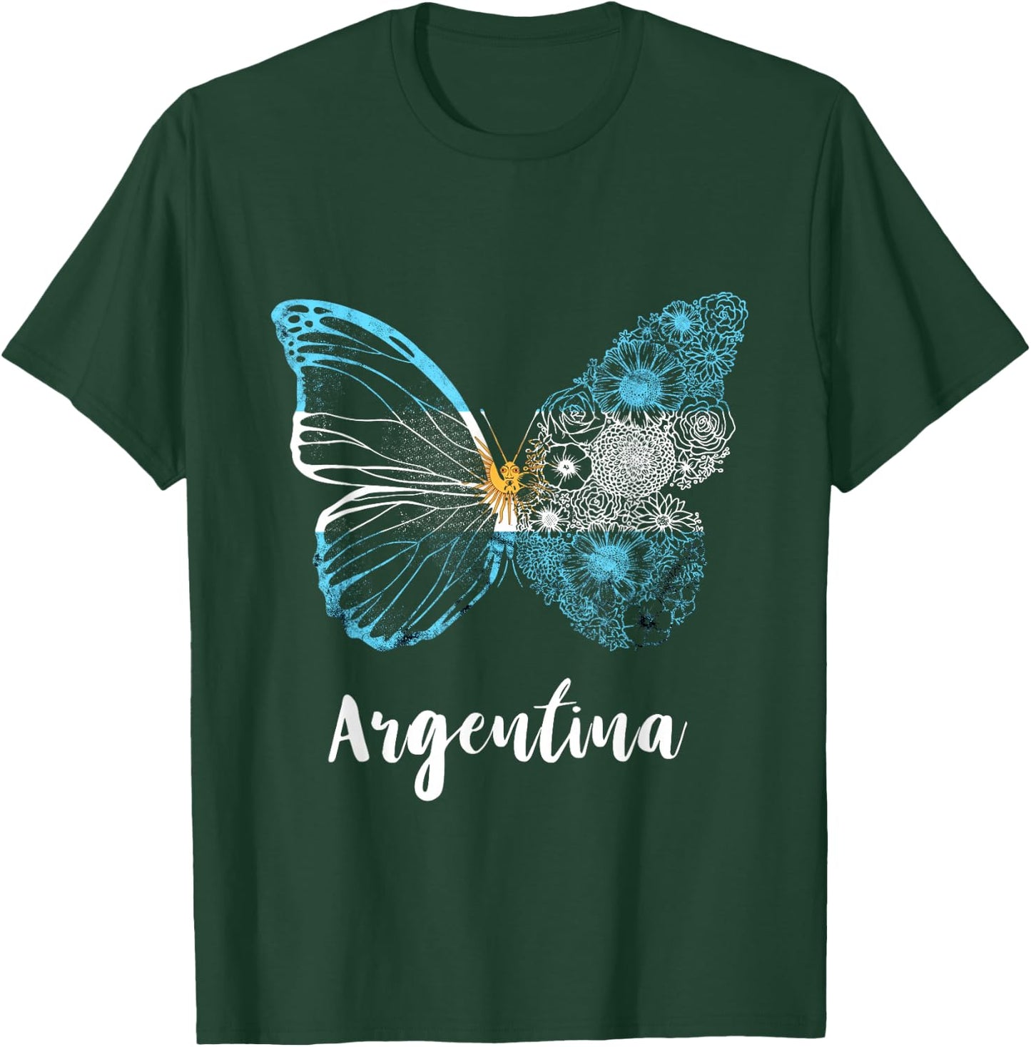 Butterfly Argentina Sun of May Buenos Aires Argentinian Flag T-Shirt - T-Shirt | Forest
