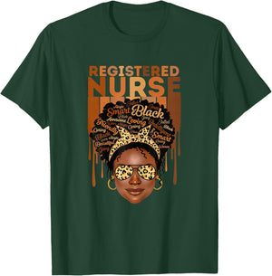Black Woman Registered Nurse African American T-Shirt - T-Shirt | Forest
