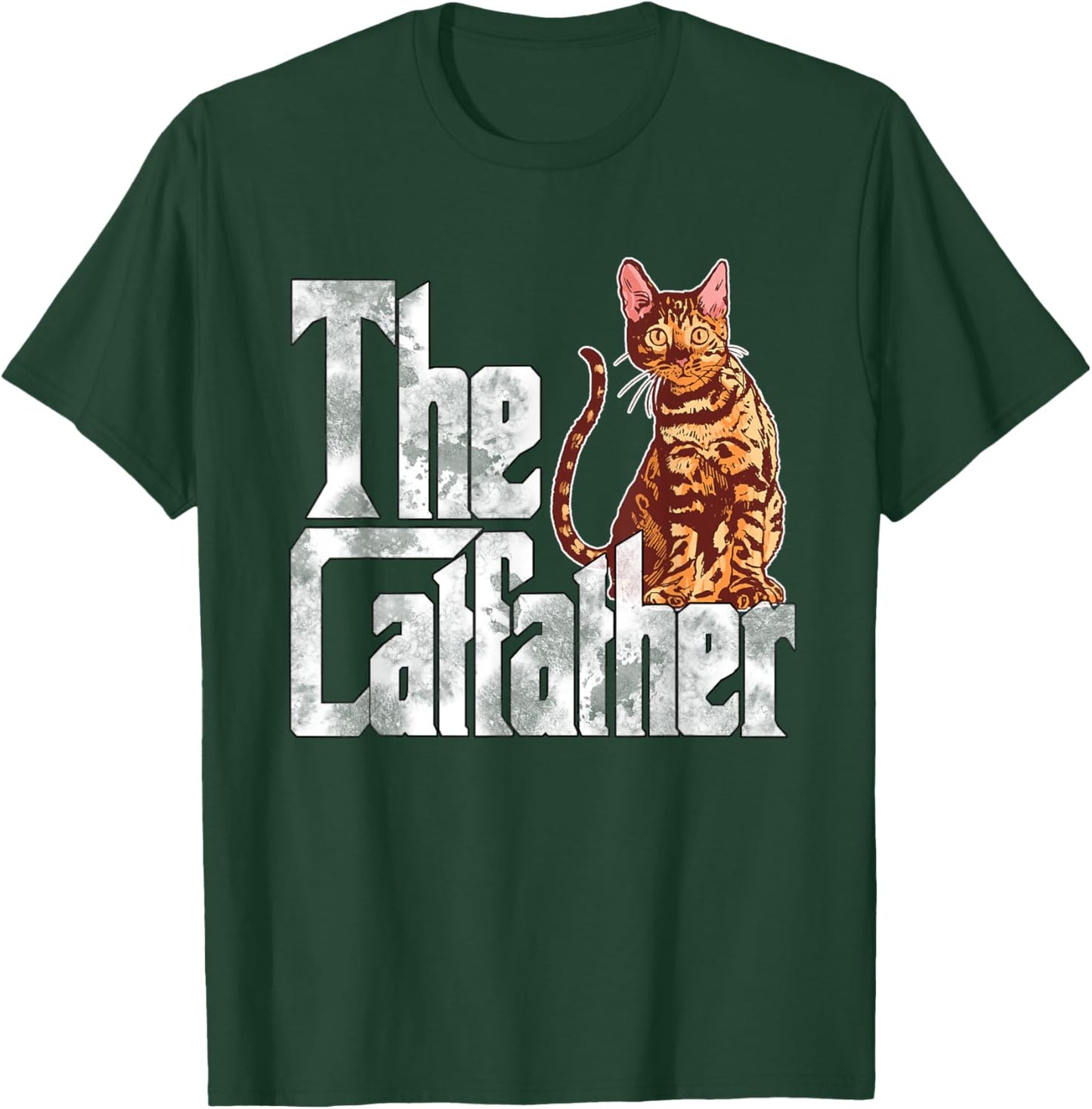 The Catfather Bengal Cat Father Mafia Whiskers Male Daddy T-Shirt - T-Shirt | Forest