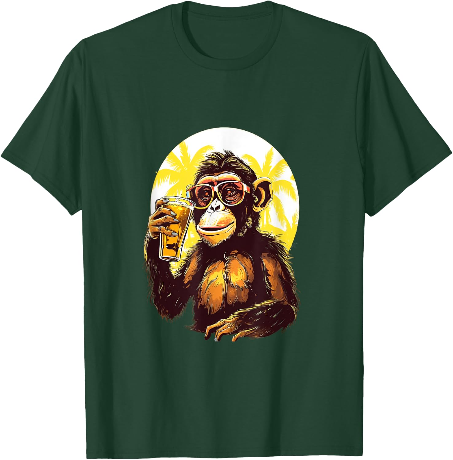 Monkey Drinking Beer Funny Beer Drinker Drunk Gorilla Ape T-Shirt - T-Shirt | Forest