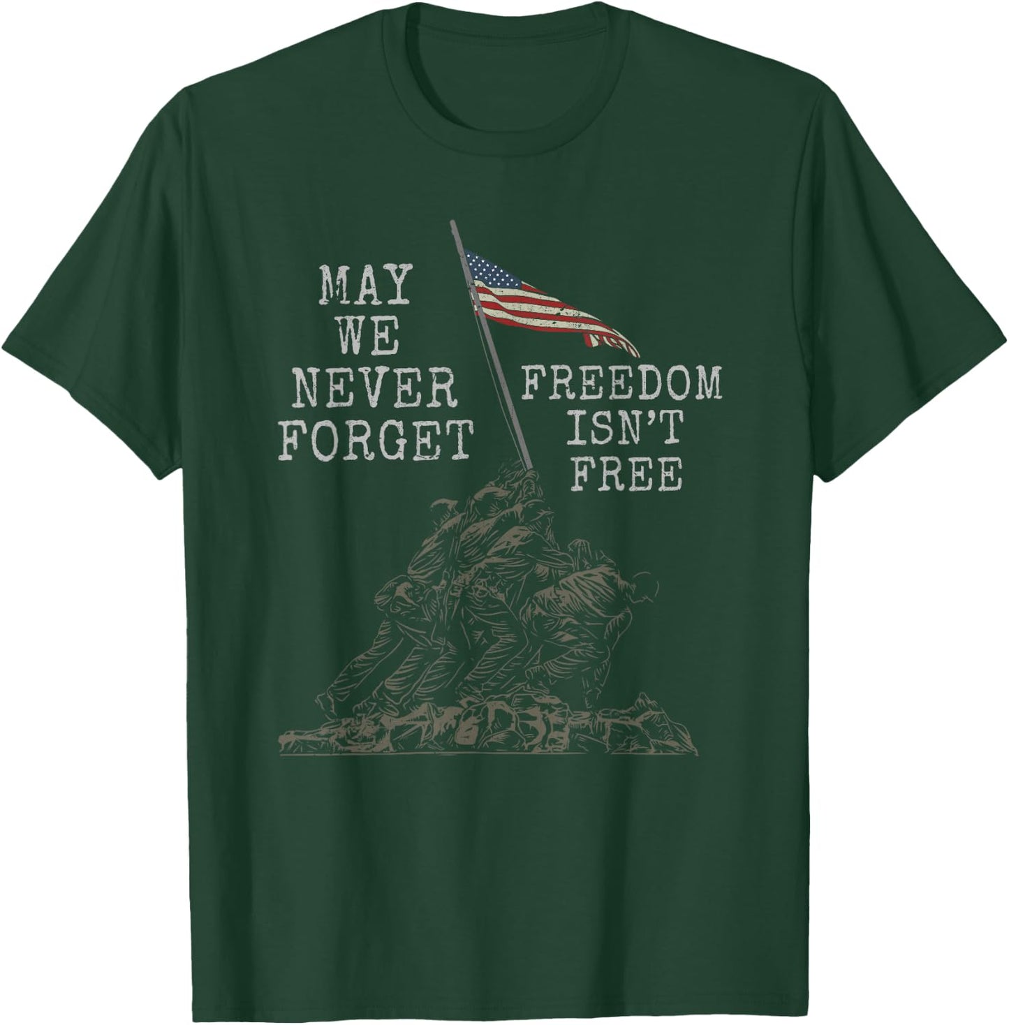 US Flag Patriot Soldier American Army 4th of July Veteran T-Shirt - T-Shirt | Forest