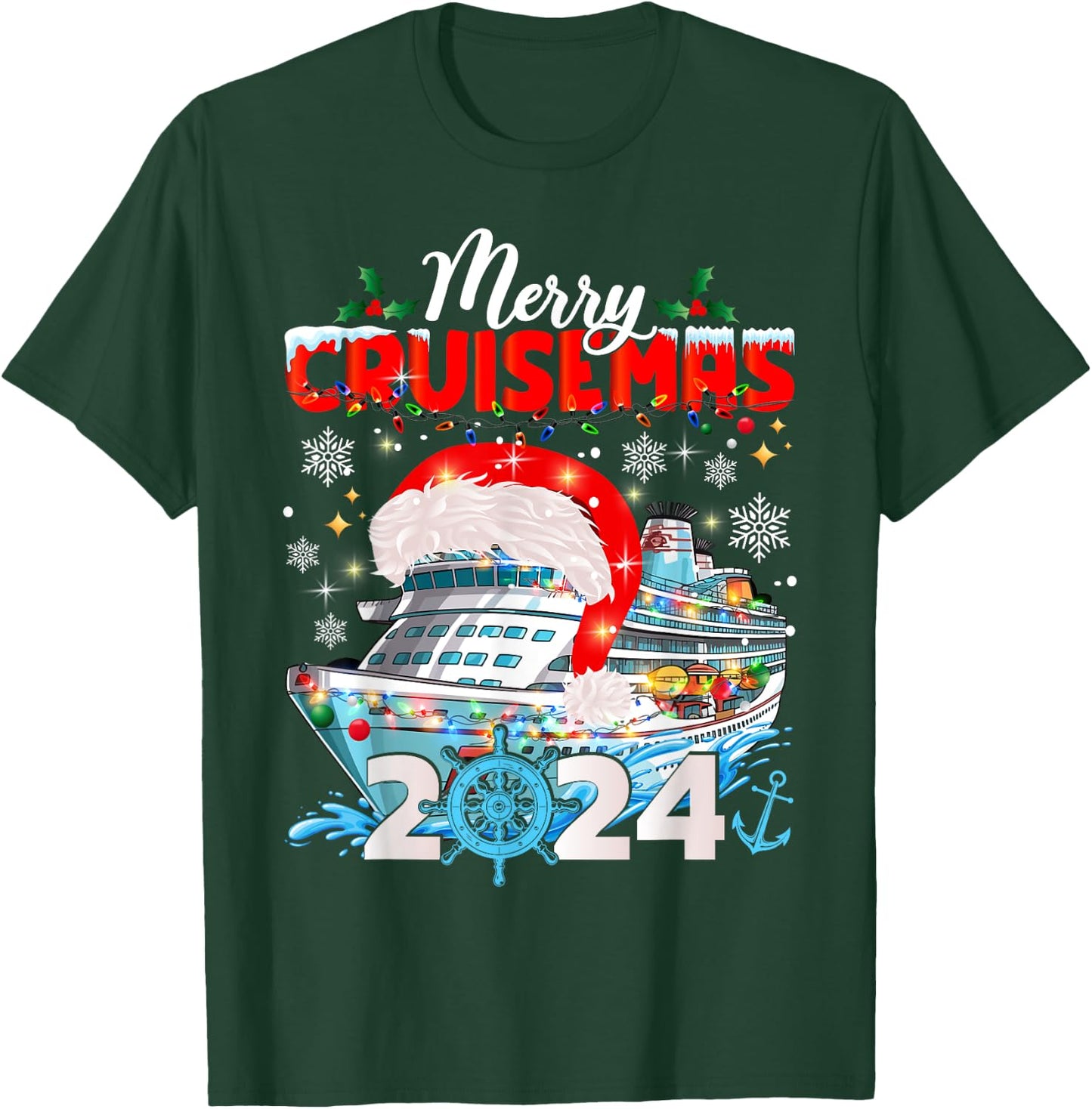 Merry Cruisemas 2024 Holidays Family Christmas Cruise T-Shirt - T-Shirt | Forest