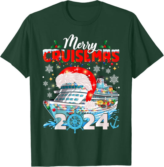 Merry Cruisemas 2024 Holidays Family Christmas Cruise T-Shirt - T-Shirt | Forest