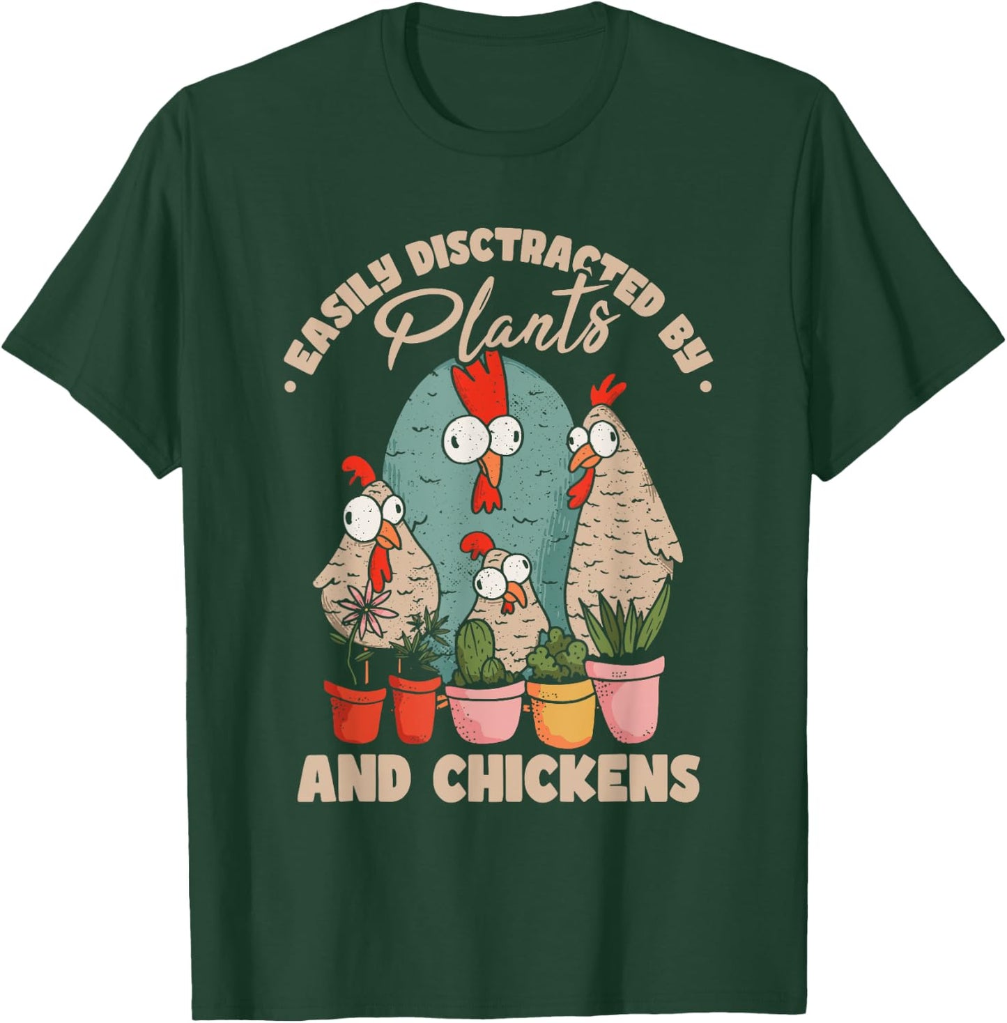 Funny Farming Gardening Plant Garden Chicken Plants T-Shirt - T-Shirt | Forest