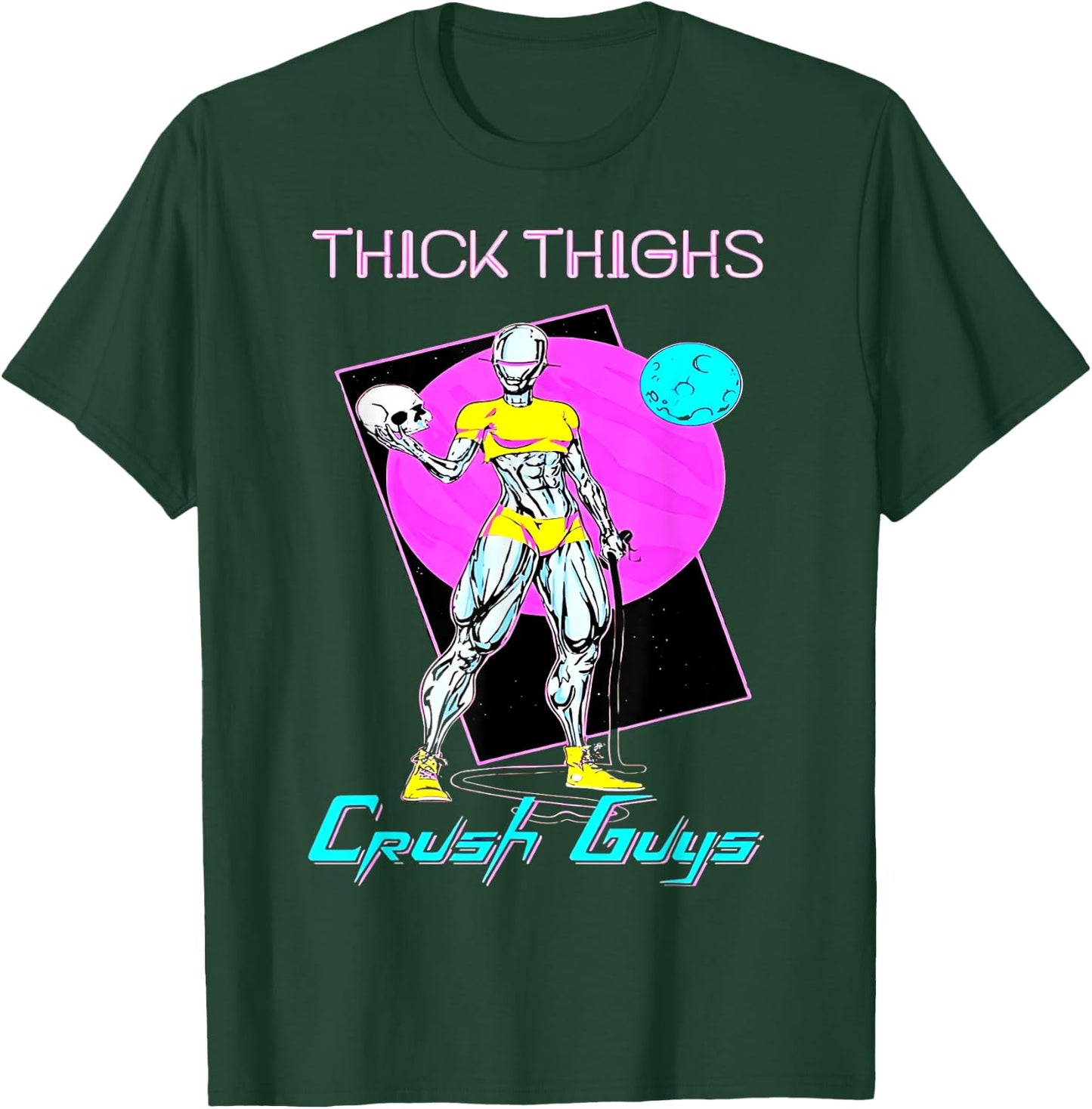 Thiick Thighs Crush Guys Weightlifting Bodybuilding Gym T-Shirt - T-Shirt | Forest