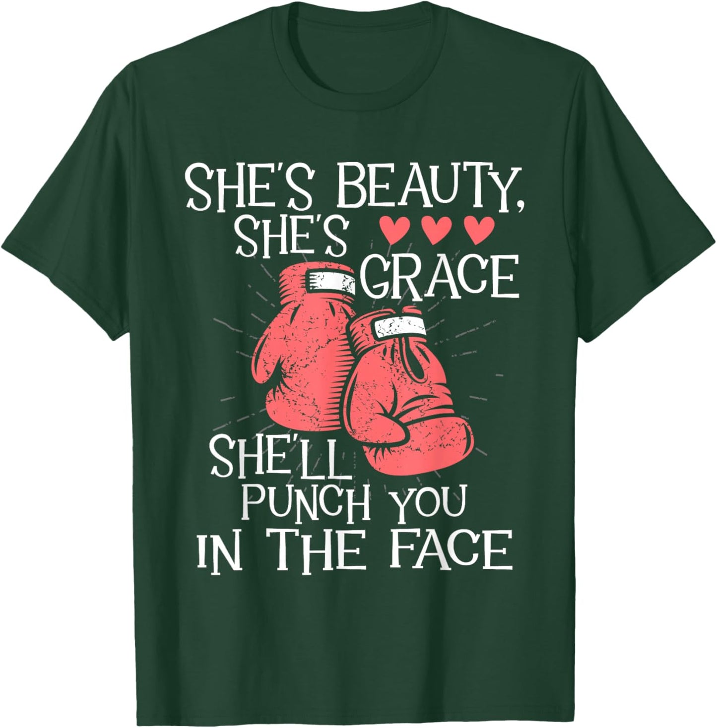 She'll Punch You in The Face - Kickboxer Kickboxing Kickbox T-Shirt - T-Shirt | Forest
