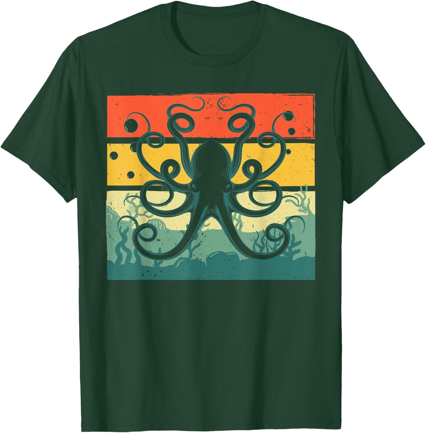 Cool Octopus Design Women Kids Vintage Octopus Lover T-Shirt - T-Shirt | Forest