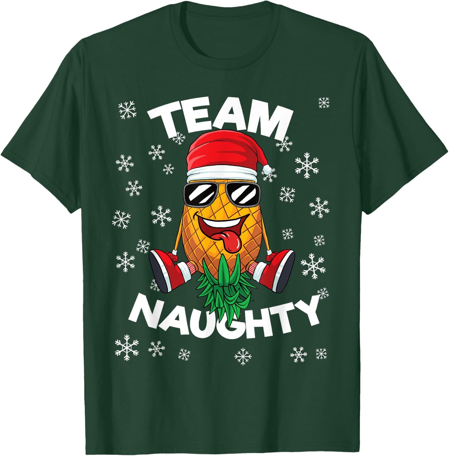Christmas Upside Down Pineapple Team Naughty Santa Swinger T-Shirt - T-Shirt | Forest