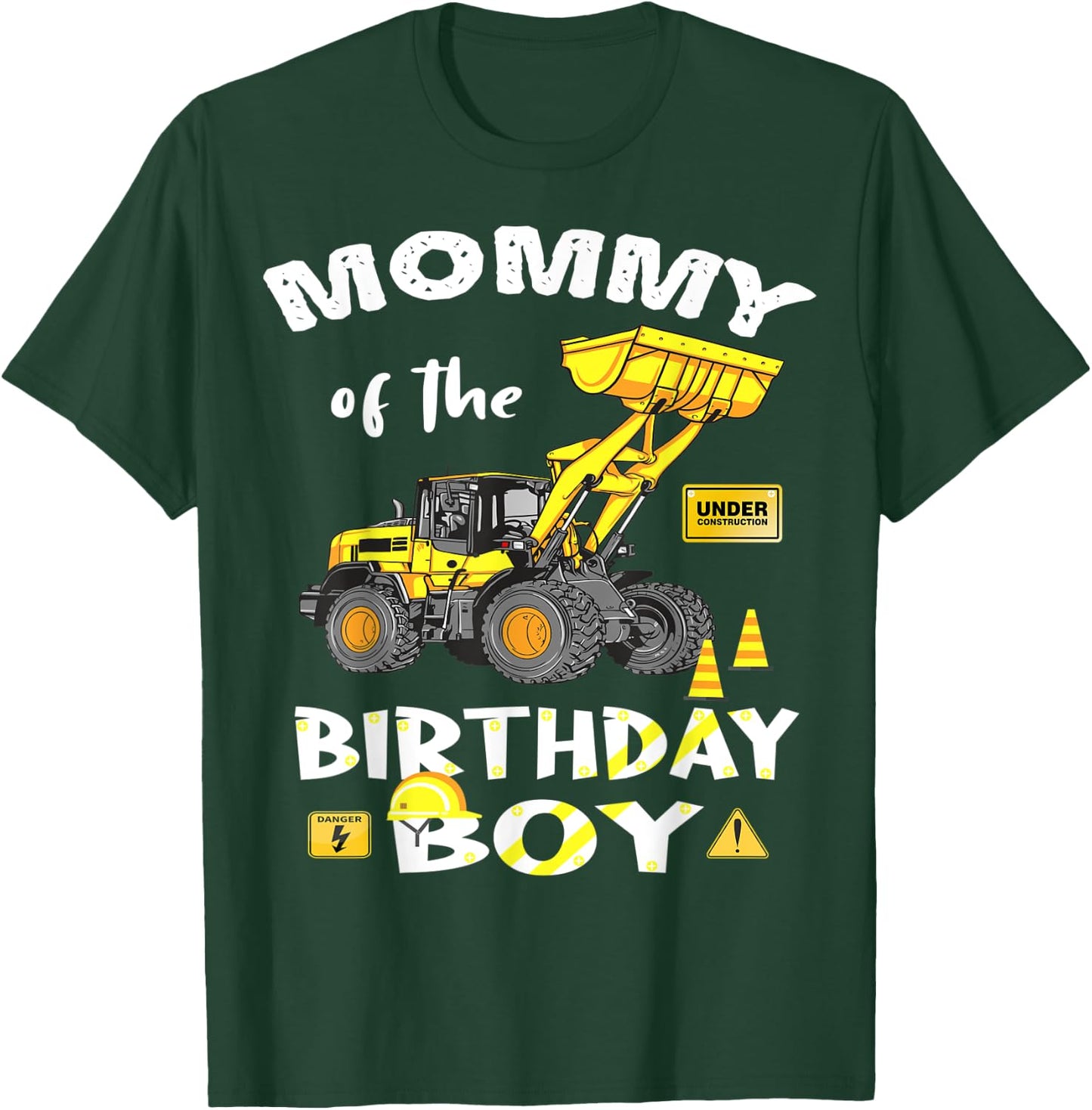 Mommy of The Birthday Boy Construction Birthday Yellow Truck T-Shirt - T-Shirt | Forest