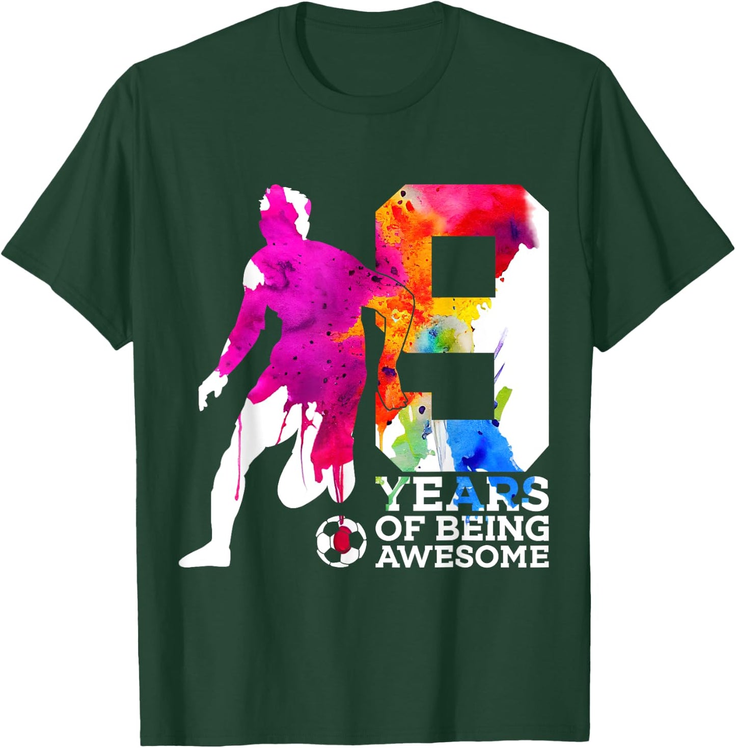 9 Years of Being Awesome Soccer 9th Birthday T-Shirt - T-Shirt | Forest