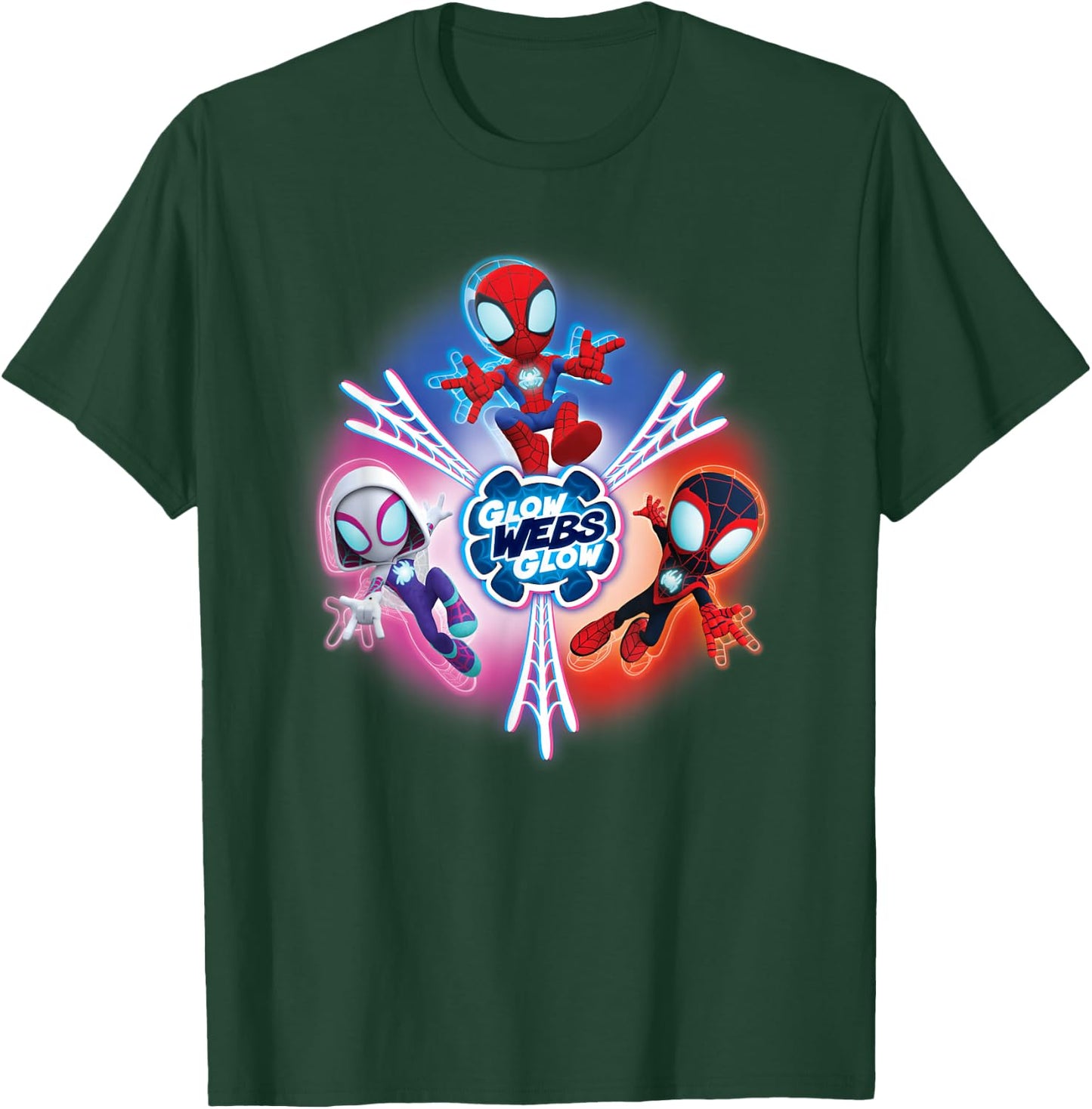 Marvel Spidey and His Amazing Friends Glow Webs Glow Icon T-Shirt - T-Shirt | Forest