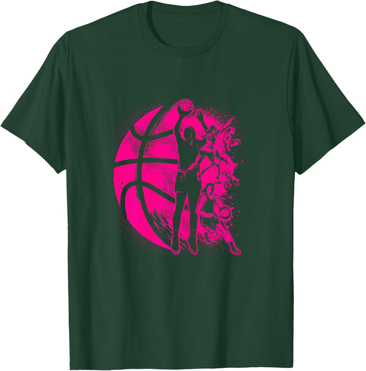 Basketball Girl Women Kids Female Basketball Team T-Shirt - T-Shirt | Forest