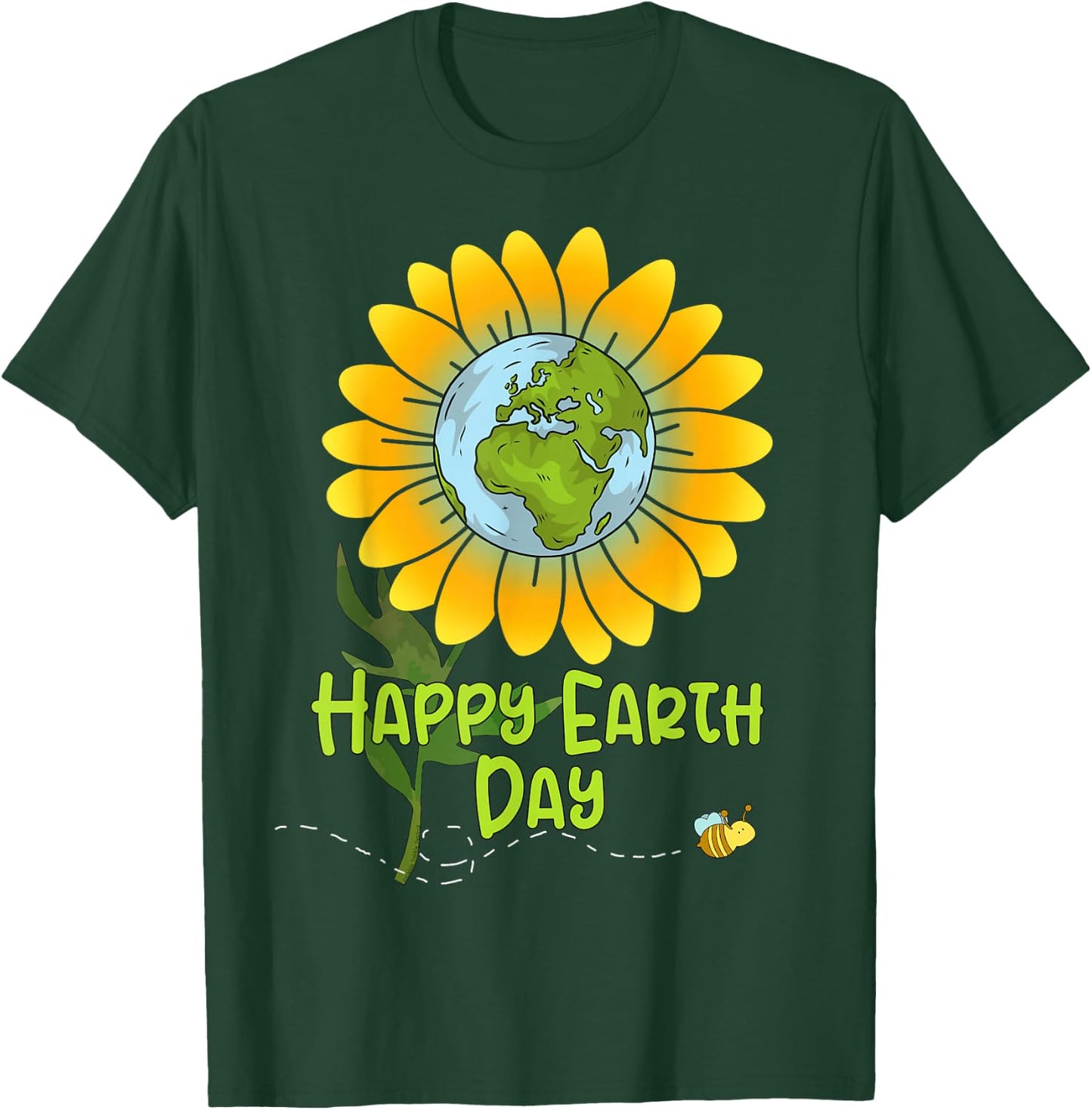Happy Earth Day Every Day Sunflower Kids Teachers Earth Day T-Shirt - T-Shirt | Forest