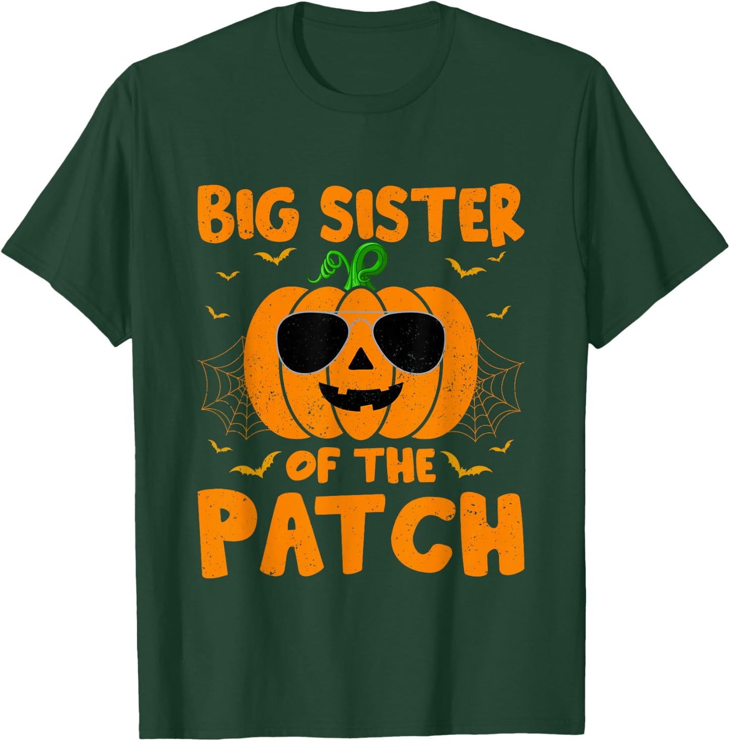 Pumpkin Big Sister Of The Patch Group Costume Halloween T-Shirt - T-Shirt | Forest