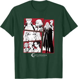Castlevania: Nocturne Main Characters Blood Stained Panels T-Shirt - T-Shirt | Forest