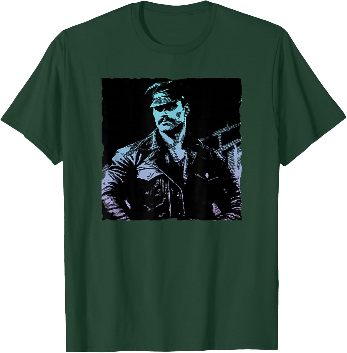 Retro Gay Daddy Leather Gay Biker - Bear Bearded Gay Pride T-Shirt - T-Shirt | Forest