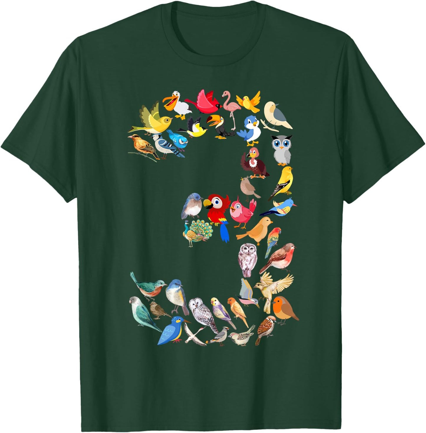 Toddler 3rd Birthday Birds Themed 3 Year Old Kids Bird Lover T-Shirt - T-Shirt | Forest