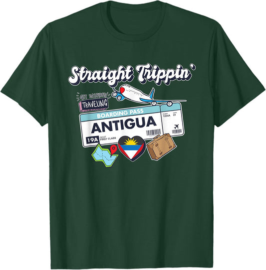 Straight Trippin' Antigua Vacation Tour Travel Trip Matching T-Shirt - T-Shirt | Forest