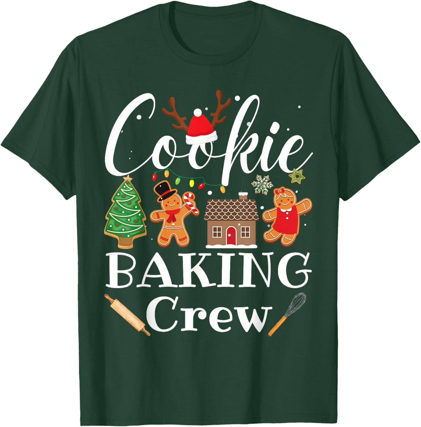 Christmas Cookie Baking Crew Family Baking Team Funny Cookie T-Shirt - T-Shirt | Forest