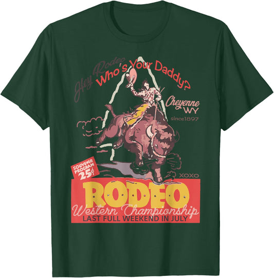 Cheyenne Wyoming WY Rodeo Cowboy T-Shirt - T-Shirt | Forest