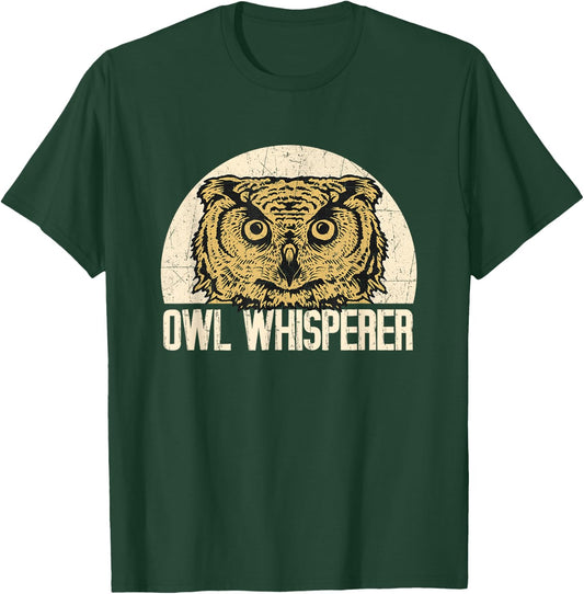 Owl Whisperer - Owlet Animal Lover Bird Hunter Ornithologist T-Shirt - T-Shirt | Forest