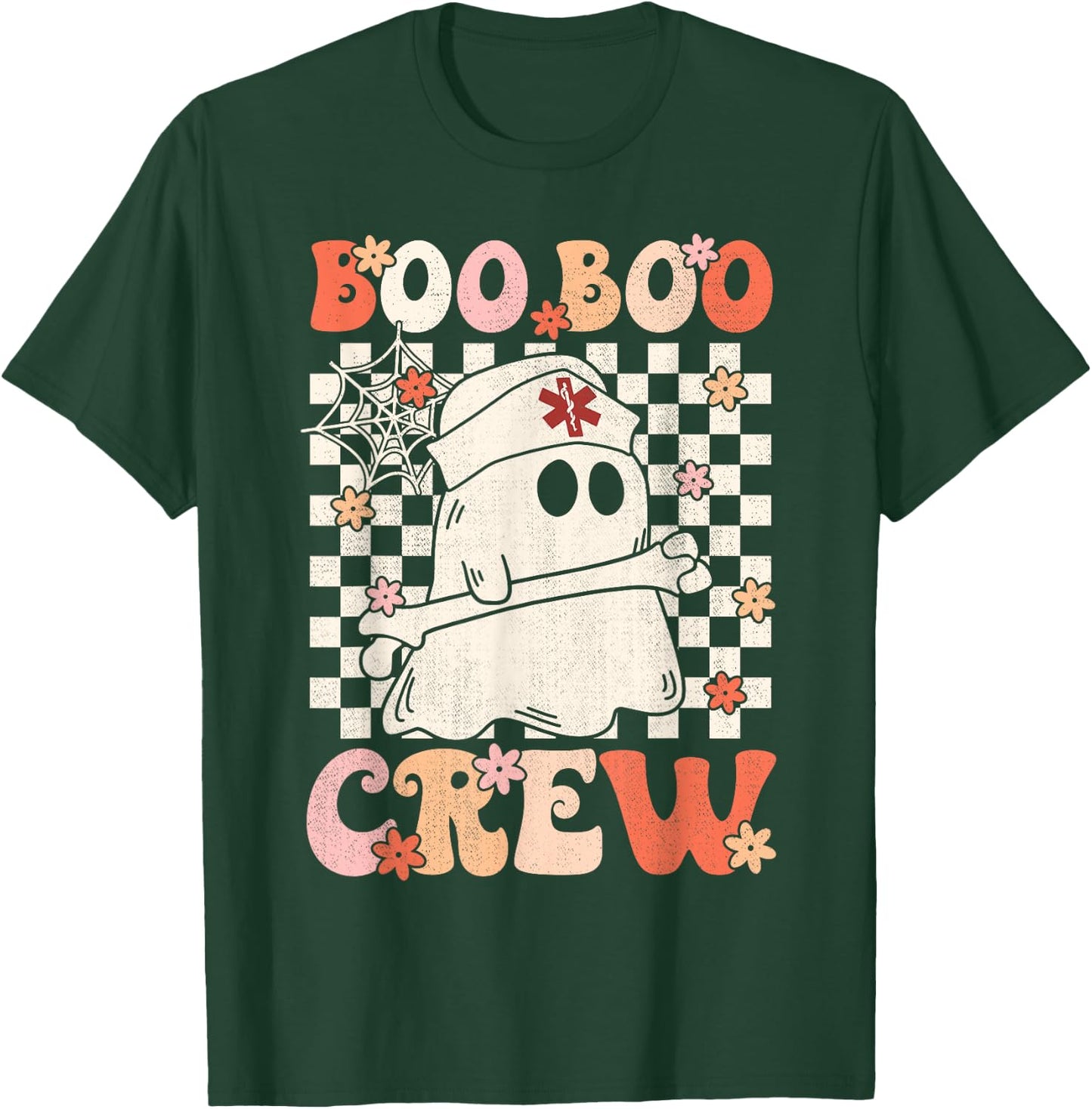 Groovy Boo Boo Crew Nurse Ghost Paramedic EMT EMS Halloween T-Shirt - T-Shirt | Forest