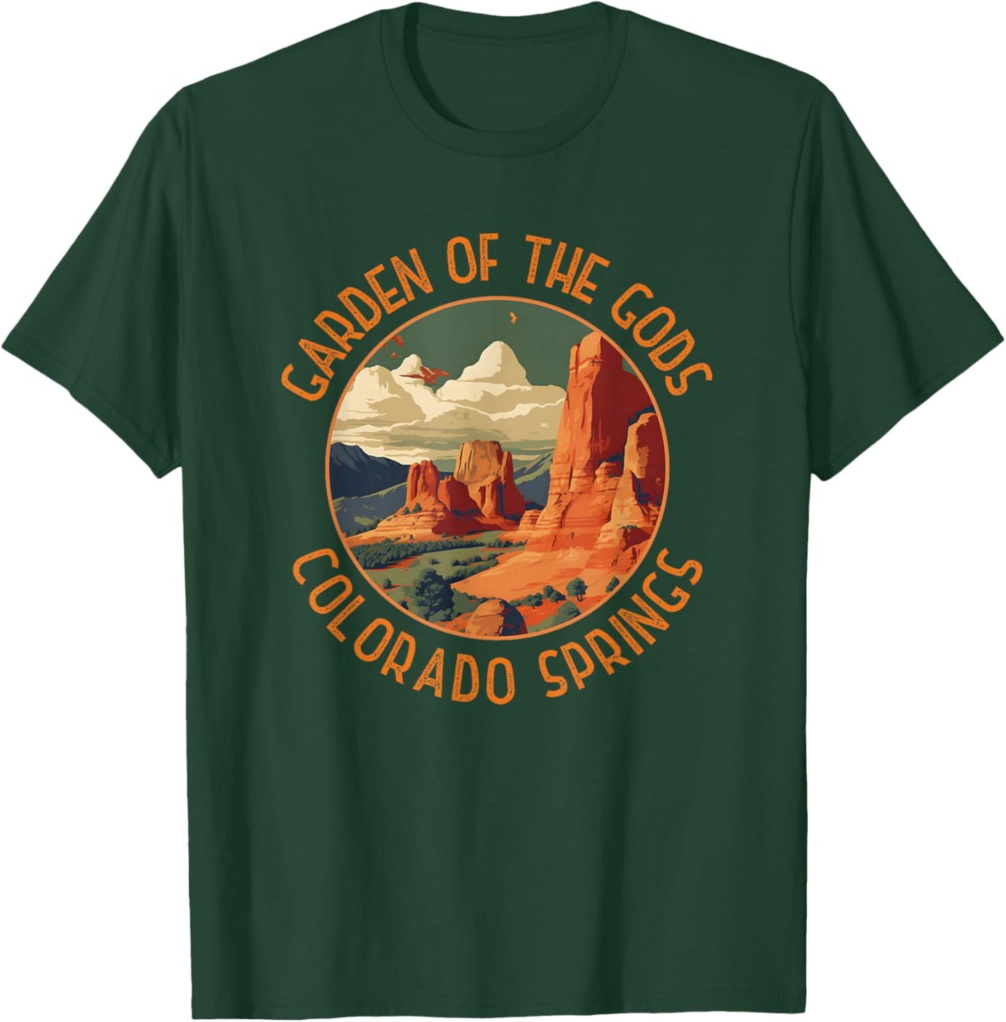 Garden of The Gods Colorado Springs Distressed Circle T-Shirt - T-Shirt | Forest