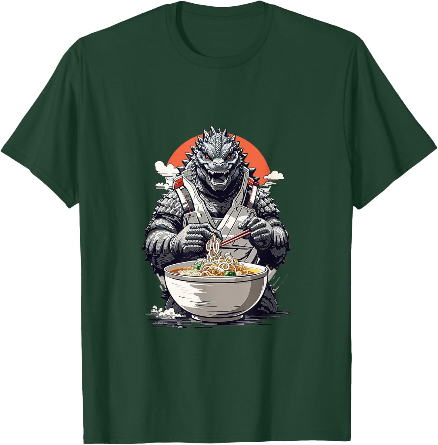 Japanese Monster Kaiju Eating Ramen T-Shirt - T-Shirt | Forest